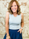 Heather V-Neck Sleeveless Top