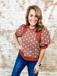 Brandy Geo Floral Print Top