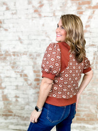 Brandy Geo Floral Print Top