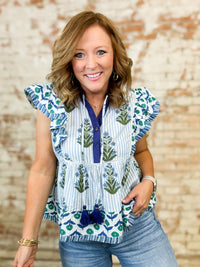 THML Sherry Mixed Print Top