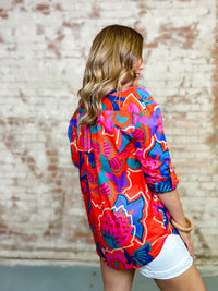 Kahlia Tropical Button Down Top