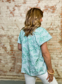Kamron Stripe Embroidered Top