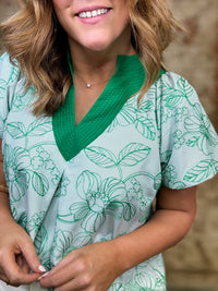 Kamron Stripe Embroidered Top