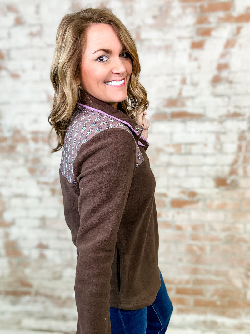 LaDonna Contrast Fleece Pullover