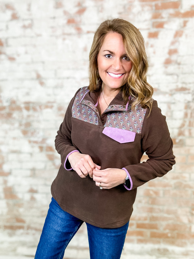 LaDonna Contrast Fleece Pullover