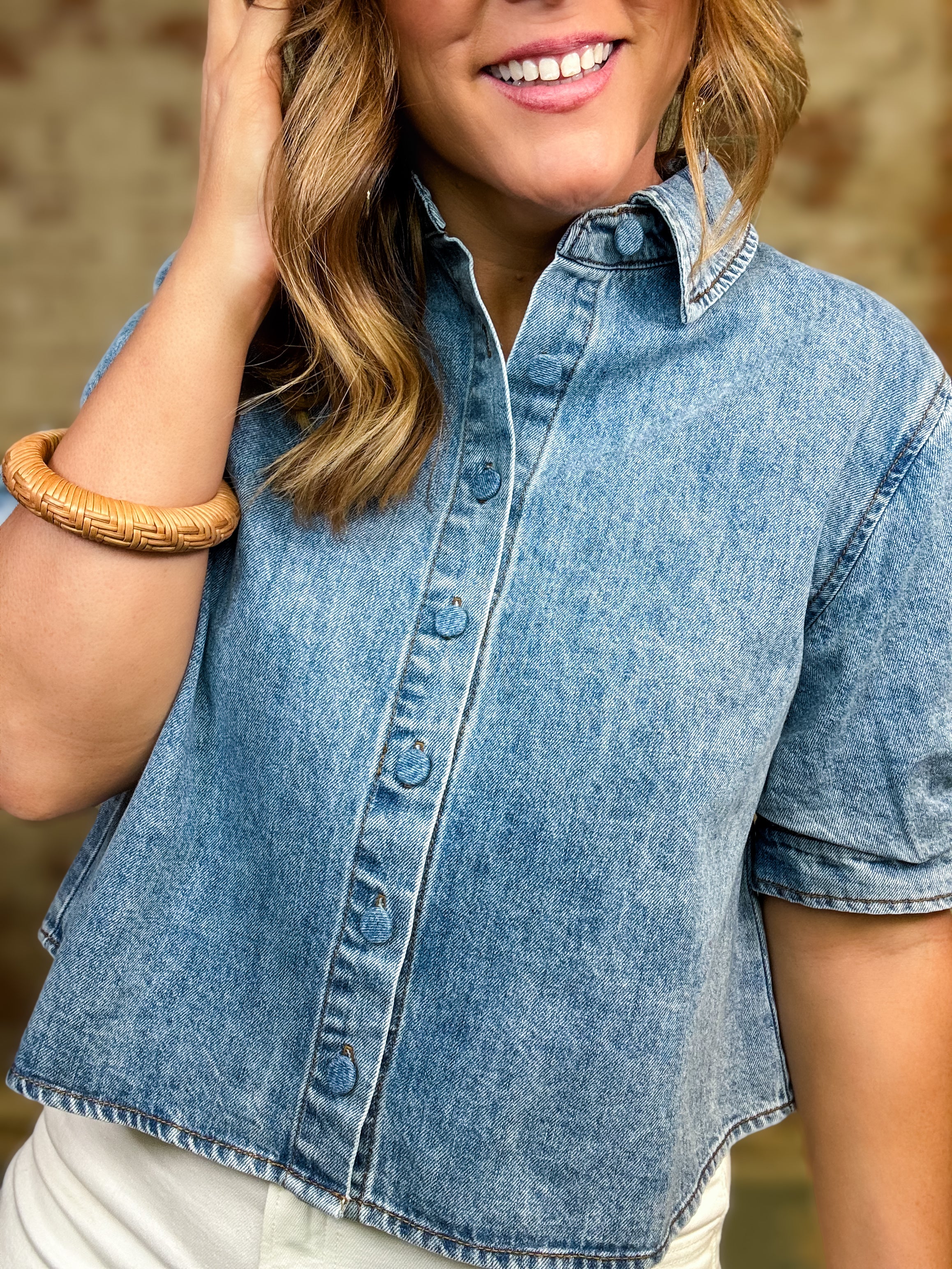 Myrna Denim Top