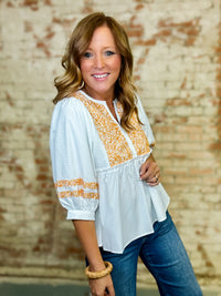 Melinda Gingham Print Top