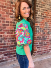 THML Everly Green Embroidered Top