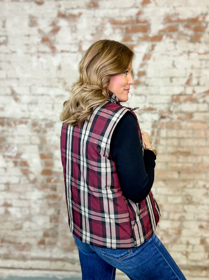 Hollow Plaid Vest