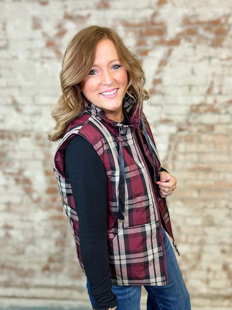 Hollow Plaid Vest
