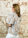 Layton Pom Trim Print Top