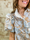 Layton Pom Trim Print Top