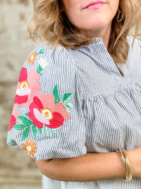 Lyssa Embroidered Sleeve Top