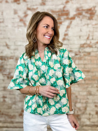 Daniela Embroidered Floral Print Top