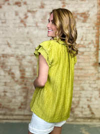 Avery Textured Ruffle Top