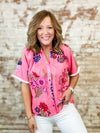 THML Sally Floral Button Front Top