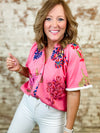 THML Sally Floral Button Front Top