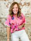 THML Sally Floral Button Front Top