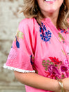 THML Sally Floral Button Front Top