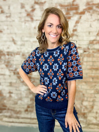 Fiore Abstract Knit Top