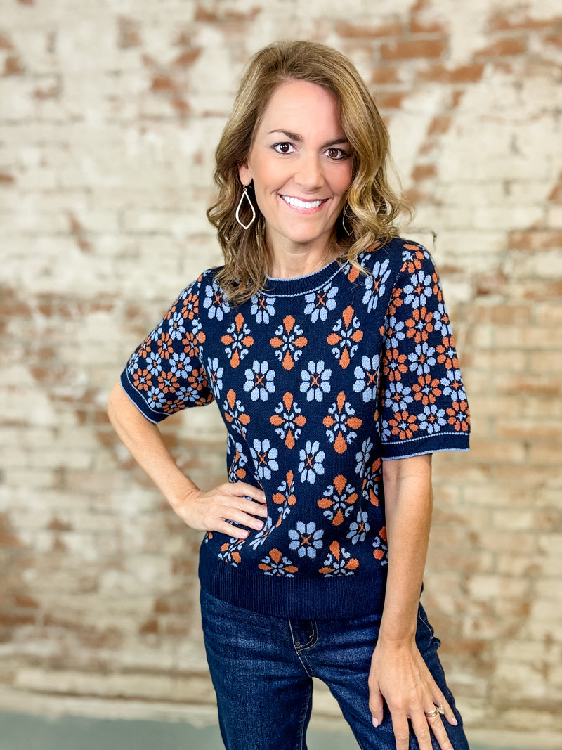 Fiore Abstract Knit Top