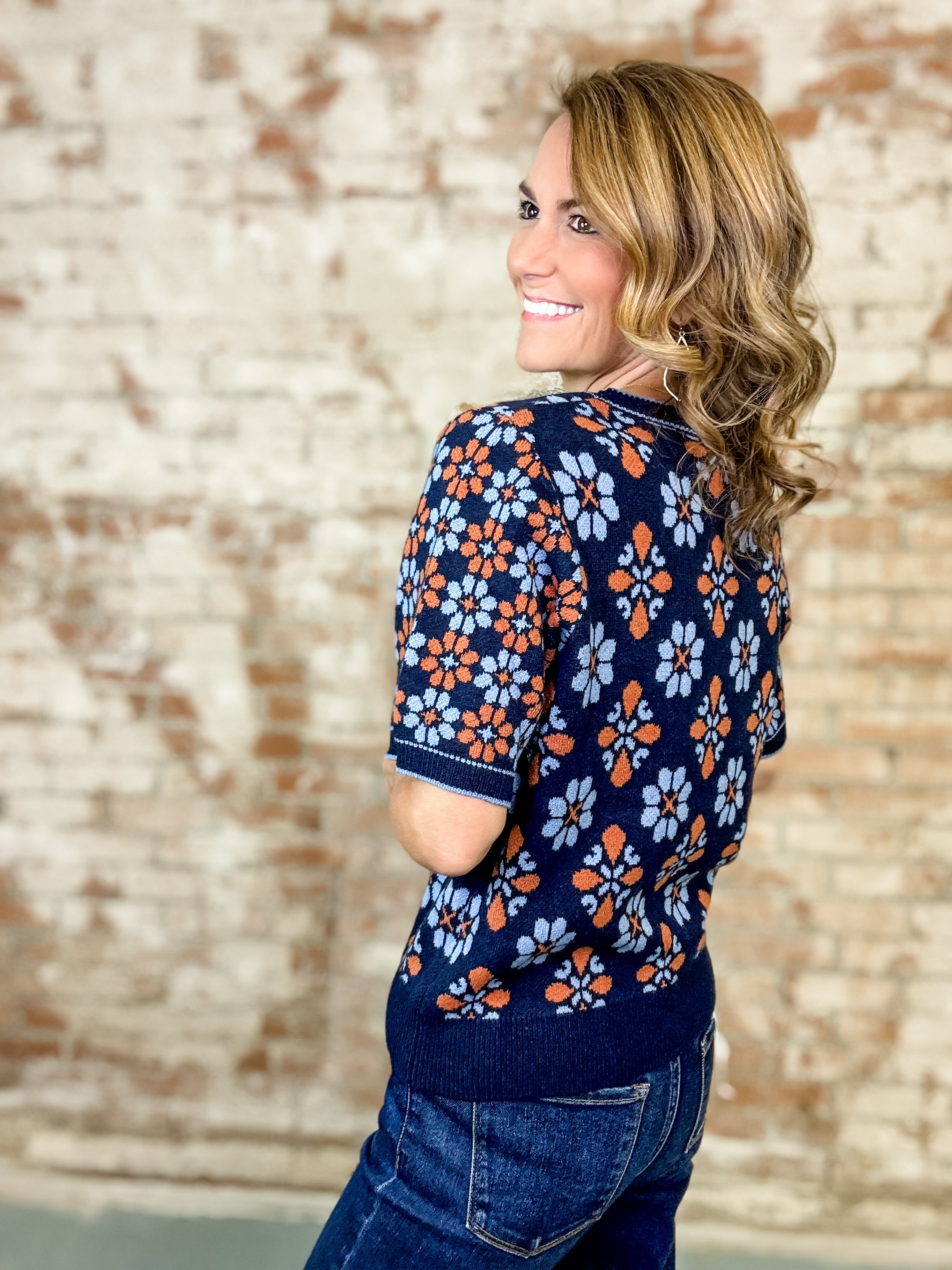 Fiore Abstract Knit Top