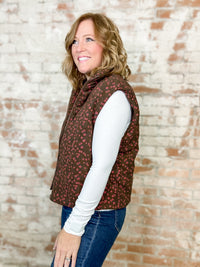 Canton Floral Print Corduroy Vest