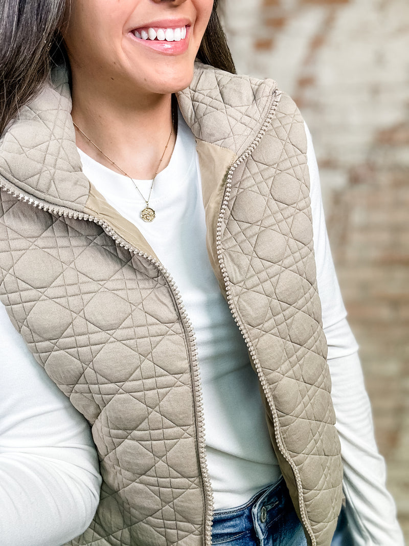 Birdie Textured Zip Up Vest