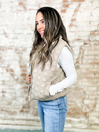 Birdie Textured Zip Up Vest