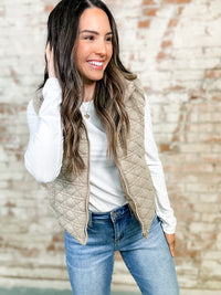 Birdie Textured Zip Up Vest