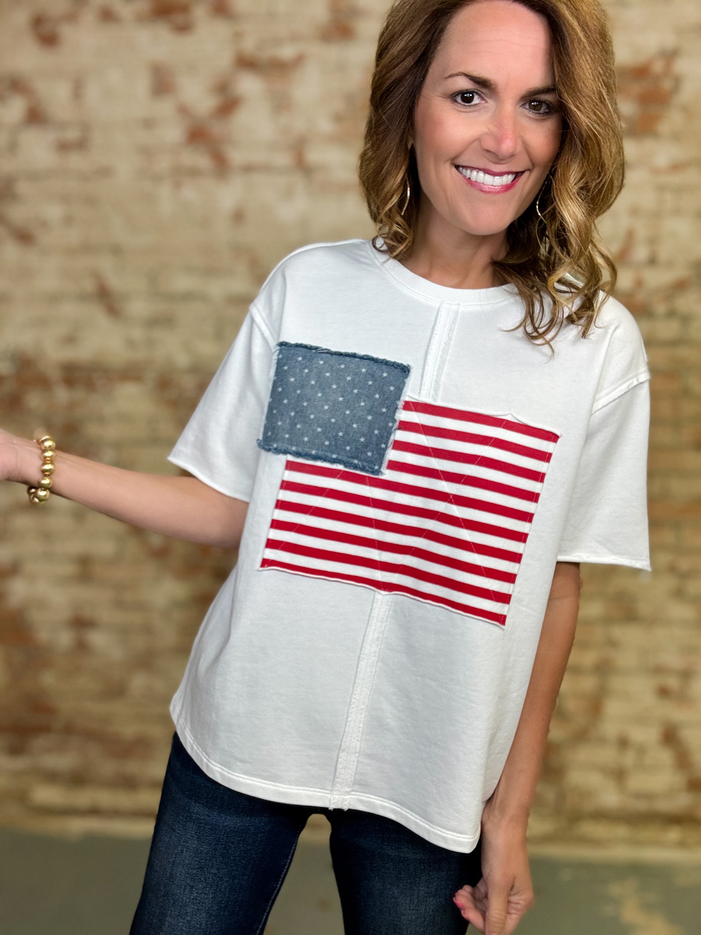 Darlene American Flag Top