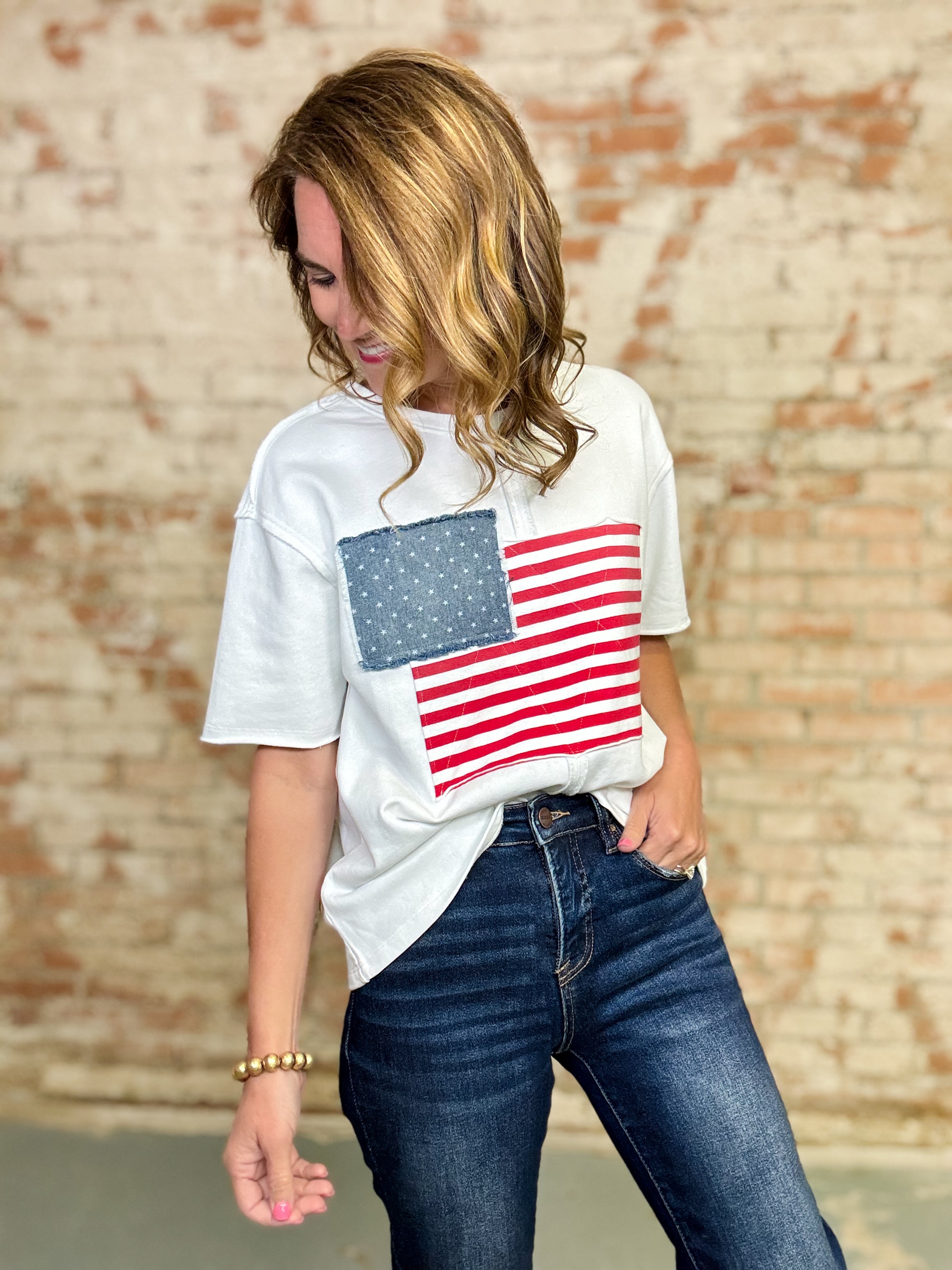 Darlene American Flag Top