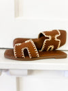Finity Brown Stitched Sandal