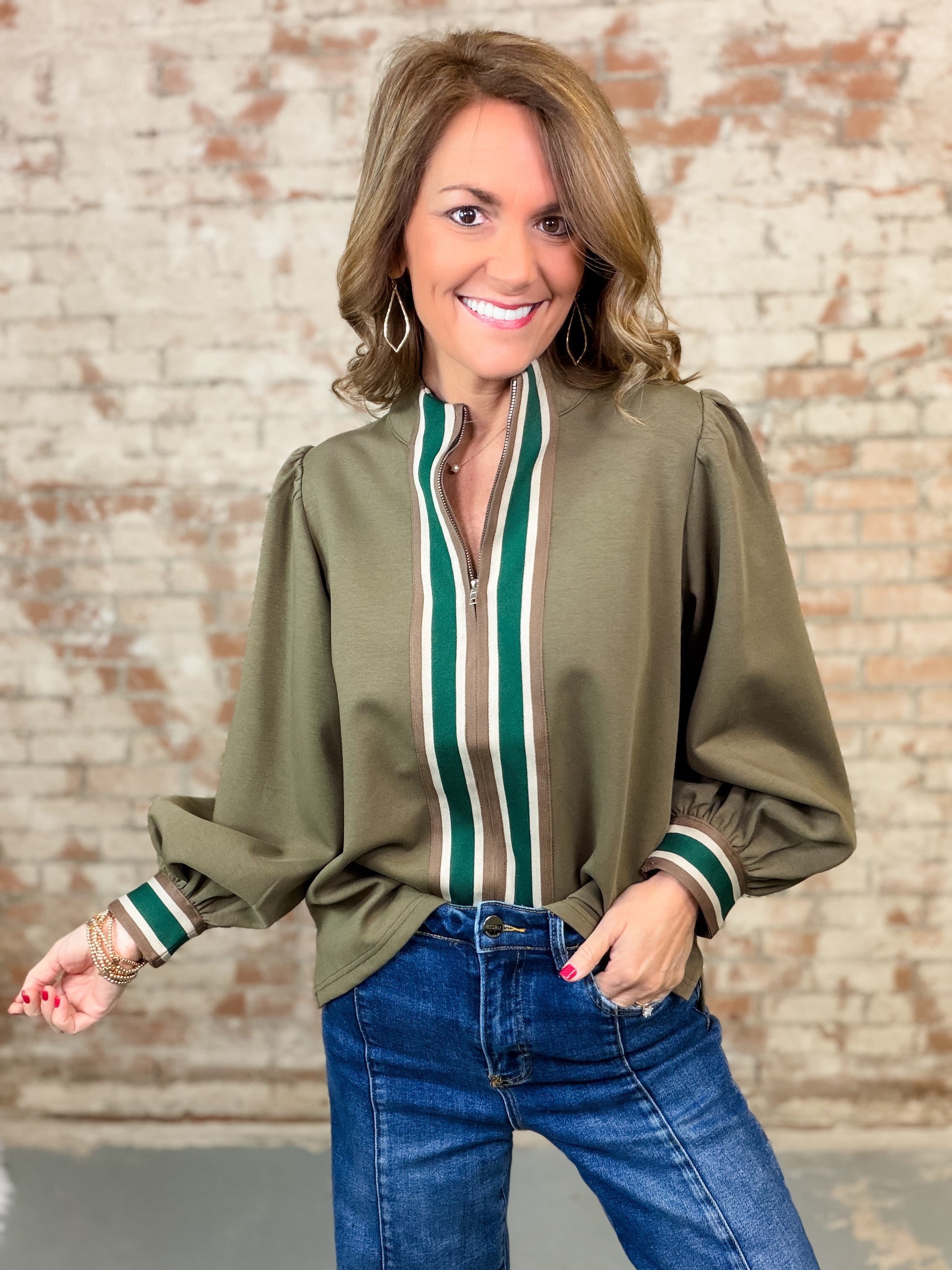 Crystal Front Zip Top