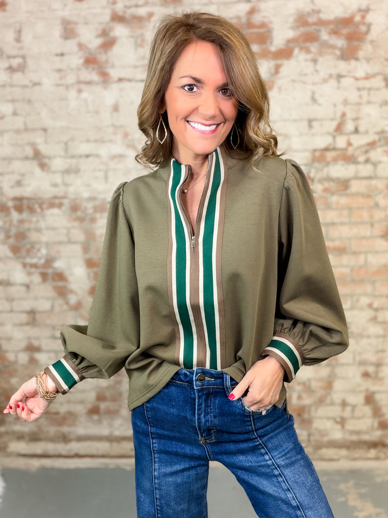 Crystal Front Zip Top