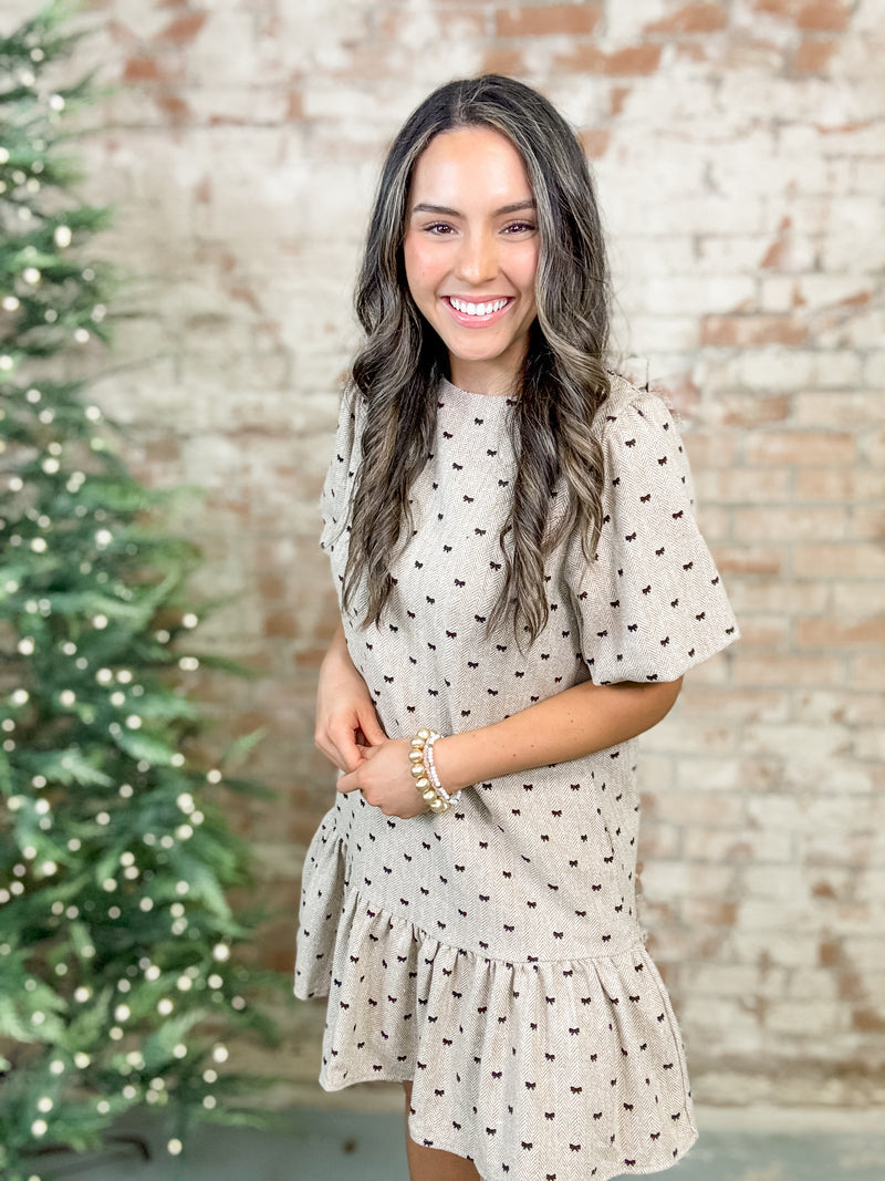 Laranda Bow Tweed Dress