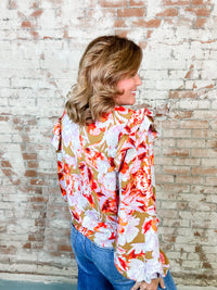 Olney Floral Ruffle Top