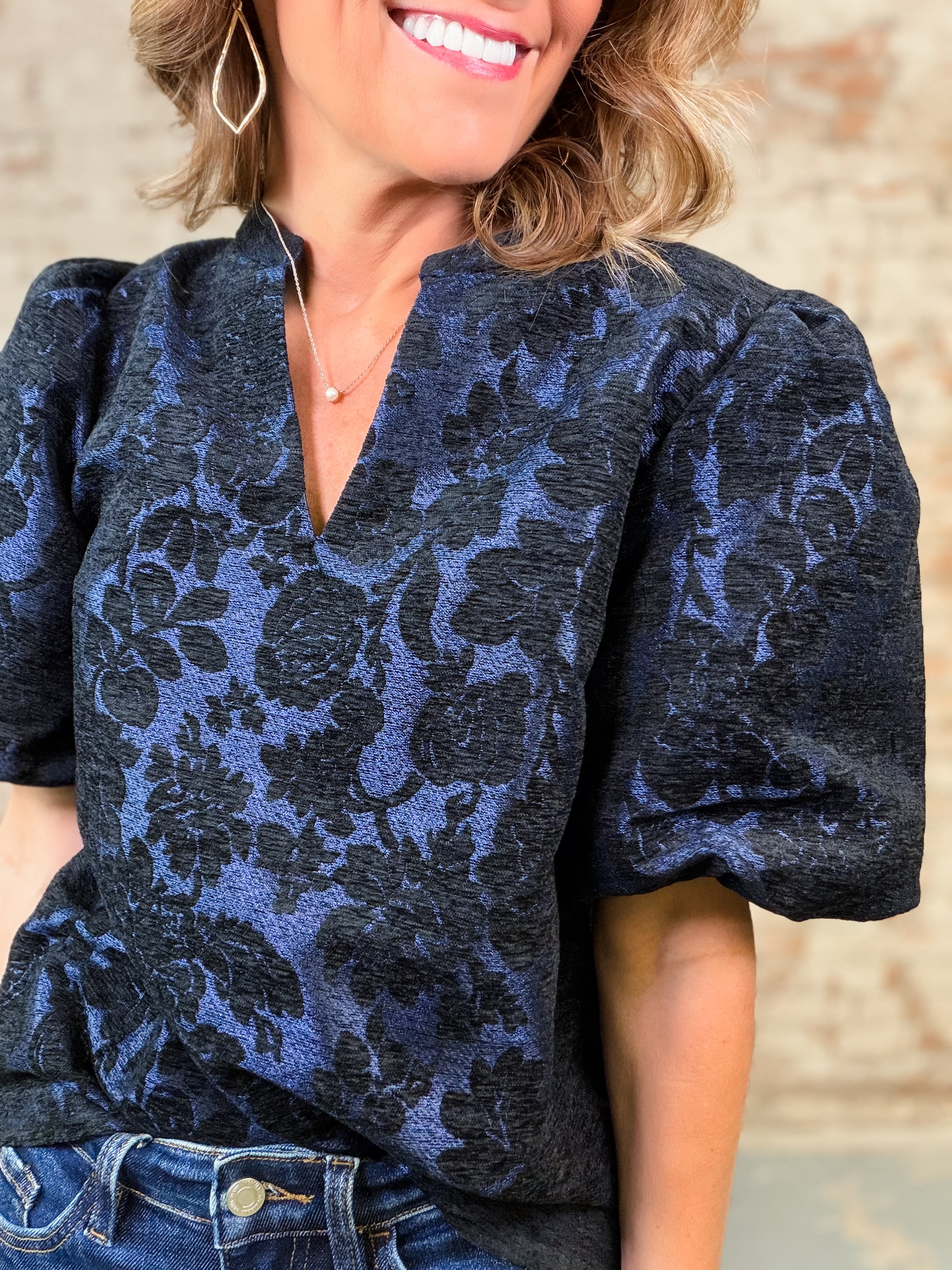 Midnight Velvet Jaquard Top