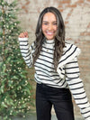 Amari Stripe Ruffle Sweater