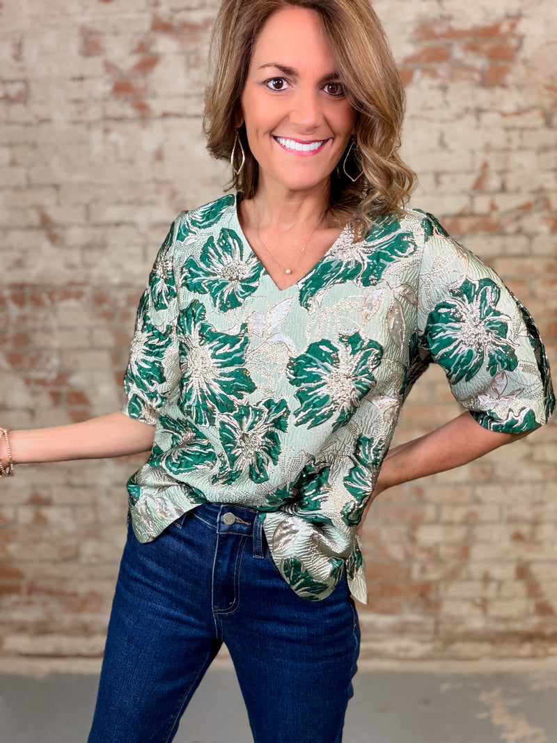 Party Metallic Jacquard Top