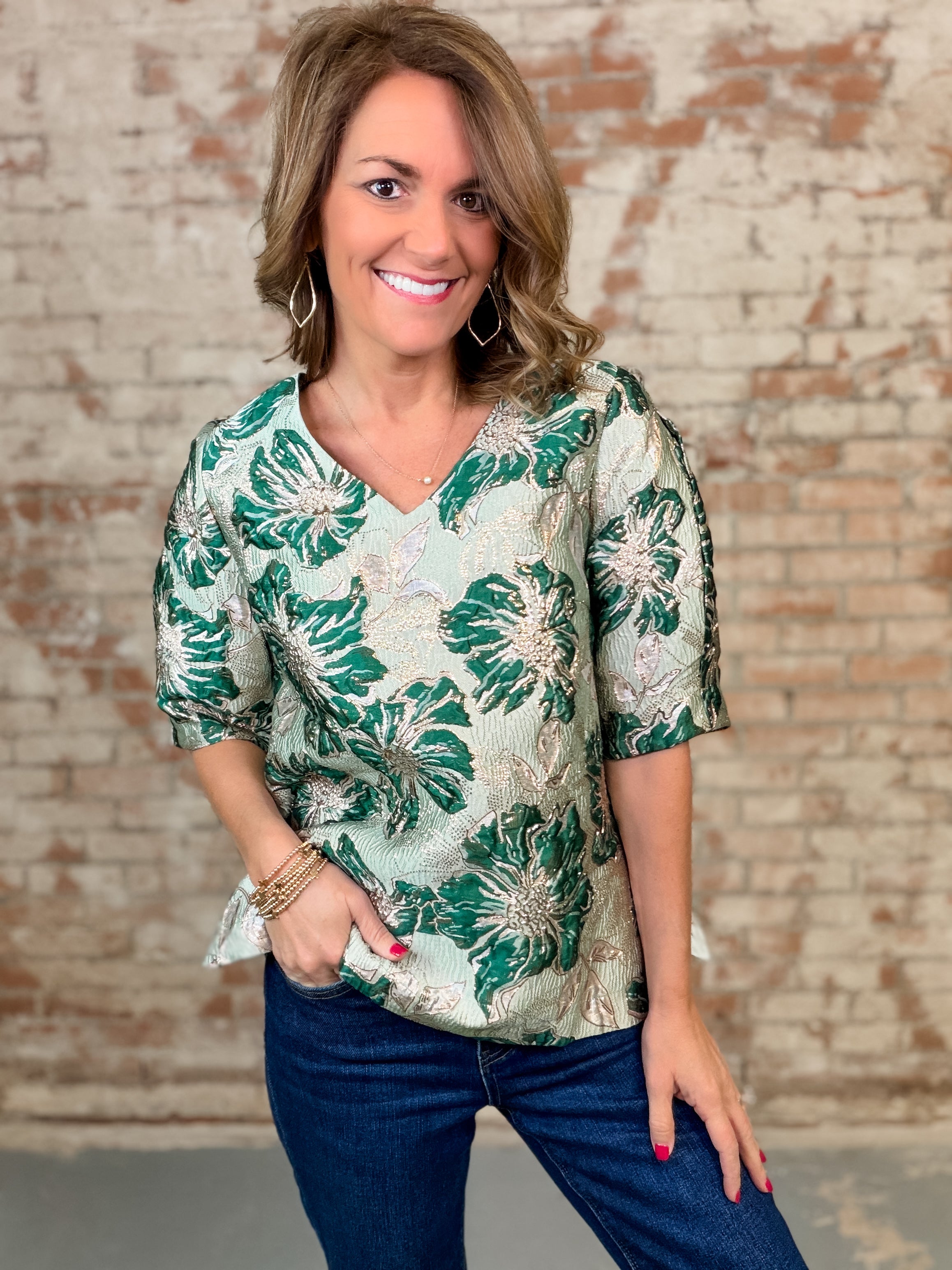 Party Metallic Jacquard Top