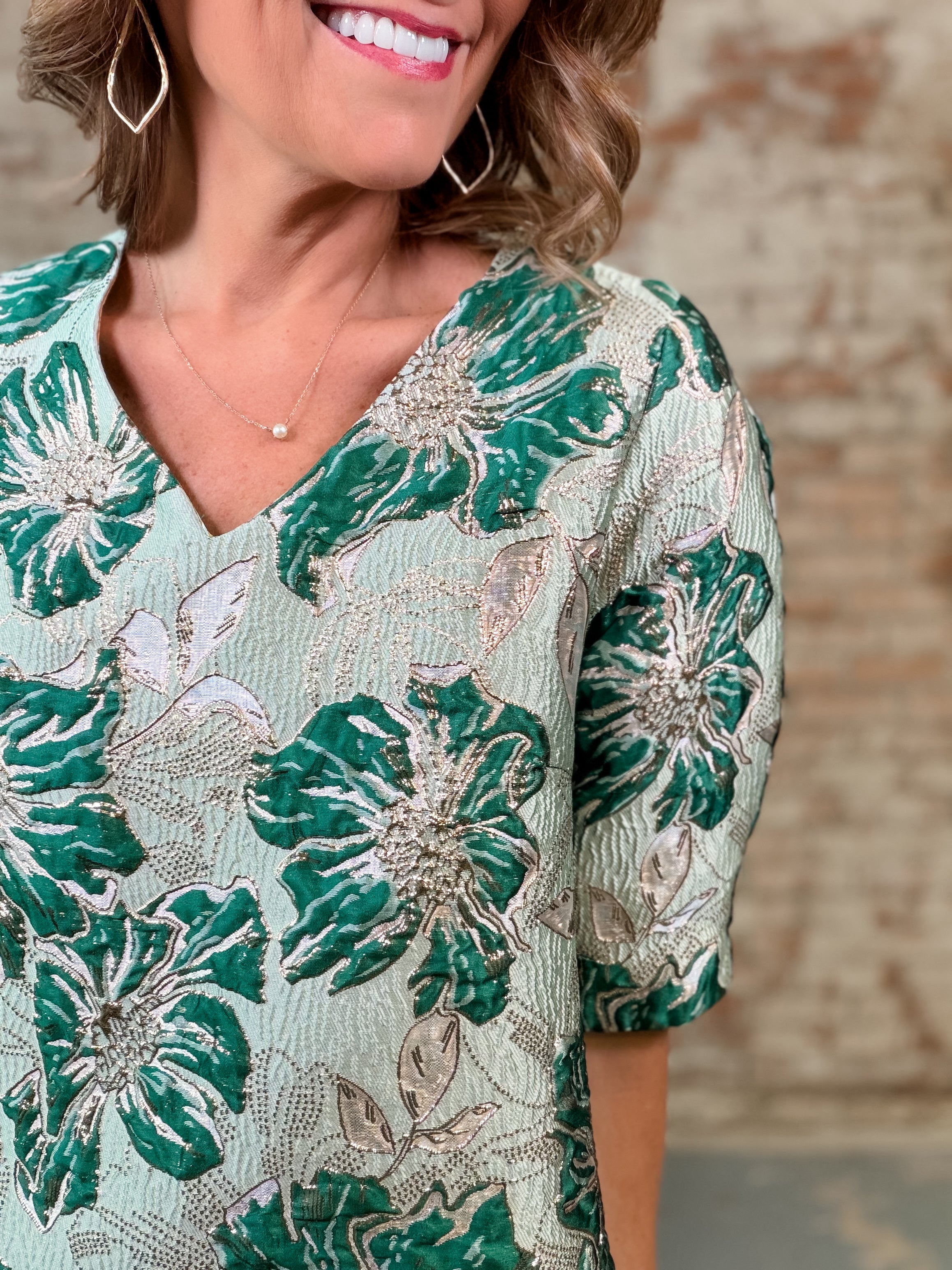 Party Metallic Jacquard Top