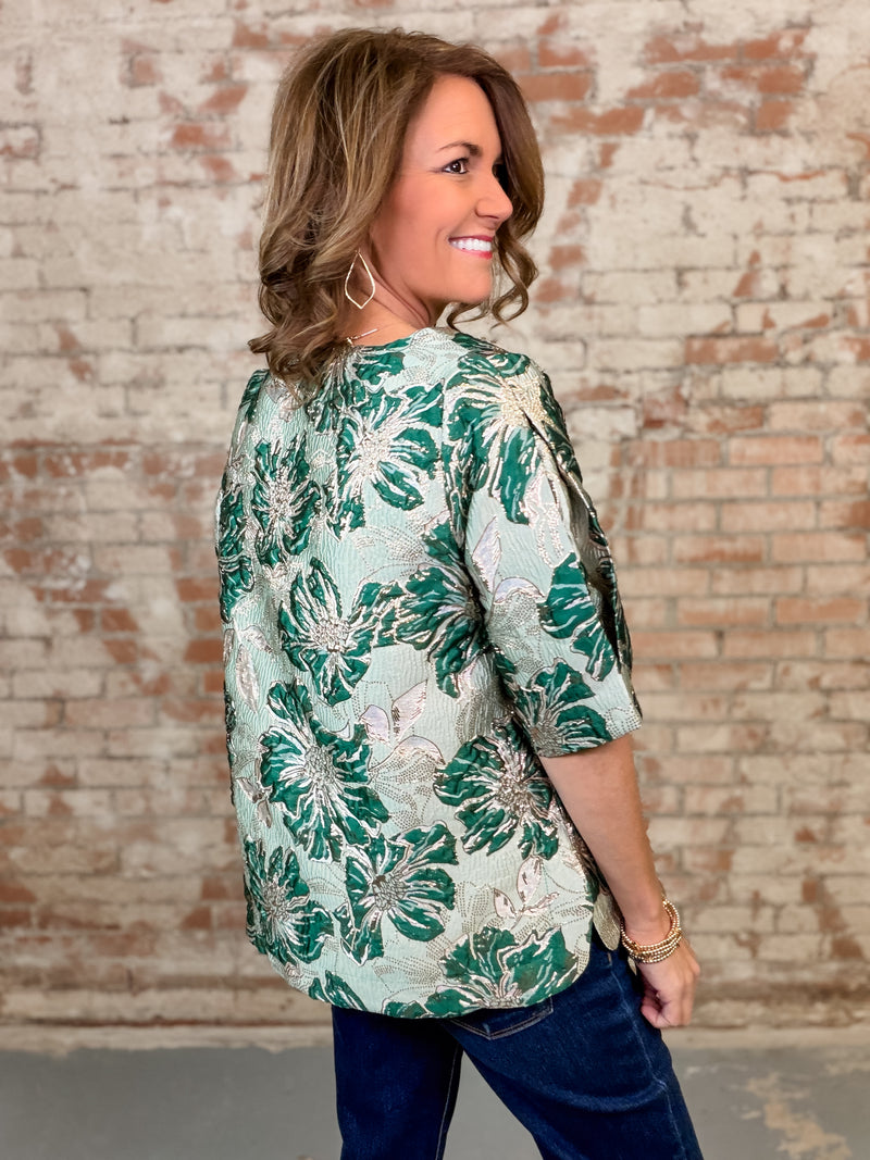 Party Metallic Jacquard Top