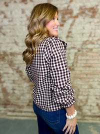 THML Joelle Plaid Ruffle Top