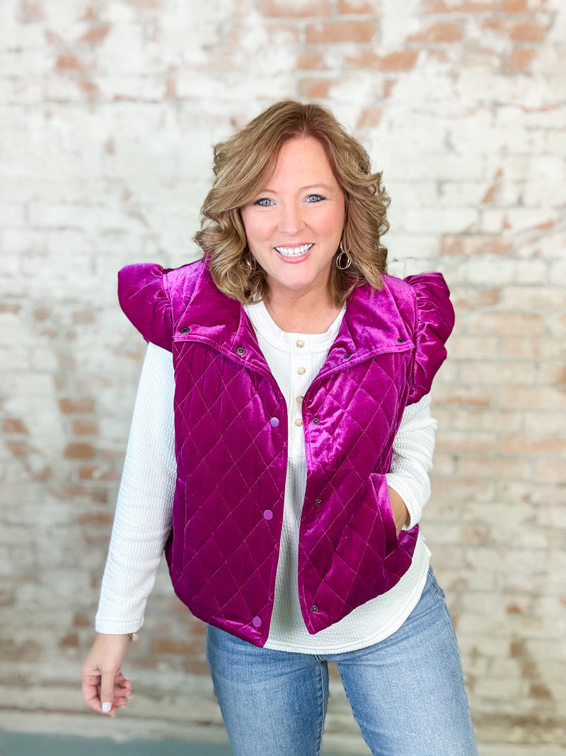 Lynda Vibrant Velvet Vest