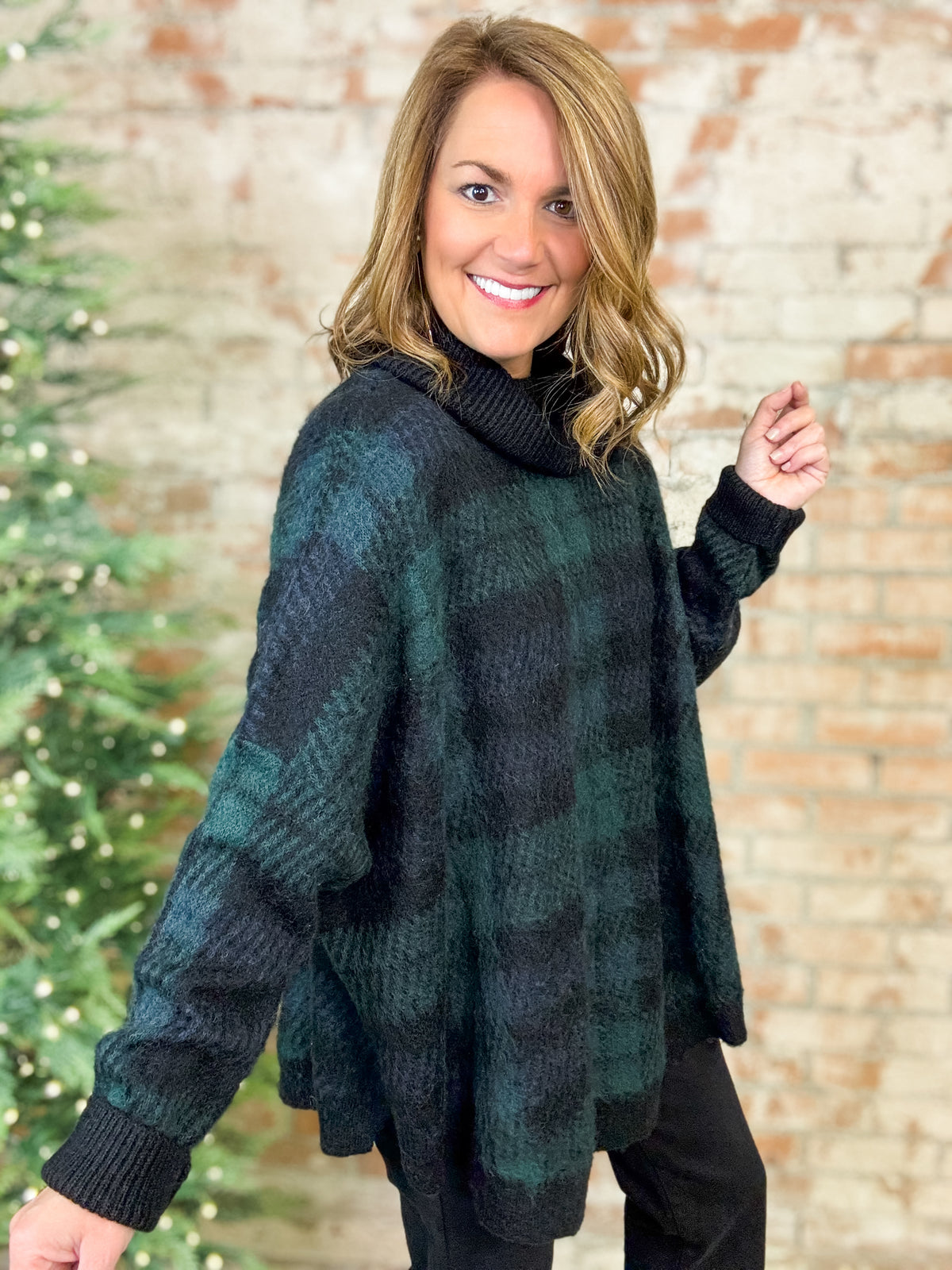 Carla Green Plaid Sweater