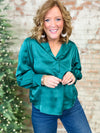 Macie Green Satin Top