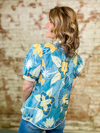 Charity Abstract Print Top