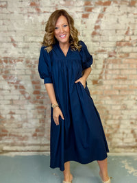 Lysandra Solid Midi Dress