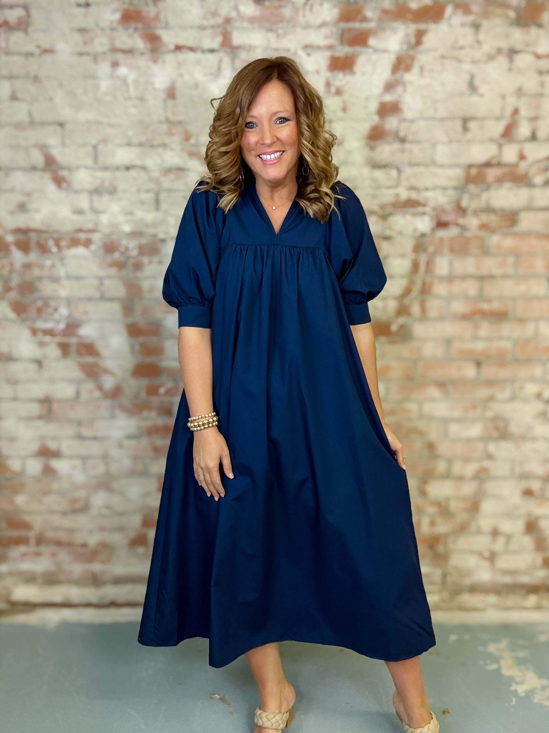 Lysandra Solid Midi Dress